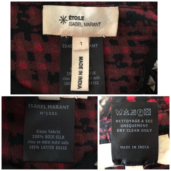 Isabel Marant Etoile Trash Rouge Silk Dress Sz. 1 - Picture 14 of 16